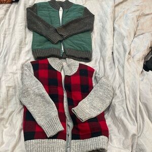 Zip up winter thick sweaters cat and jack top condition! 2 for 35!